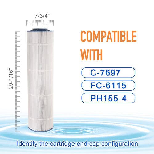 ZOTEE 155 sq.ft. Harmsco SC/TC 155 Spa Replacement Filter Cartridge 2 Pack