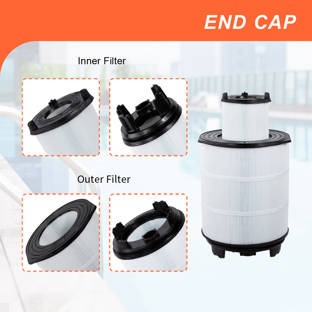 ZOTEE Cartridge Filter S8M150 Sta-Rite 2 System 3 25022-0203S + 25021-0202S Swimming Pool Replacement Filters Set