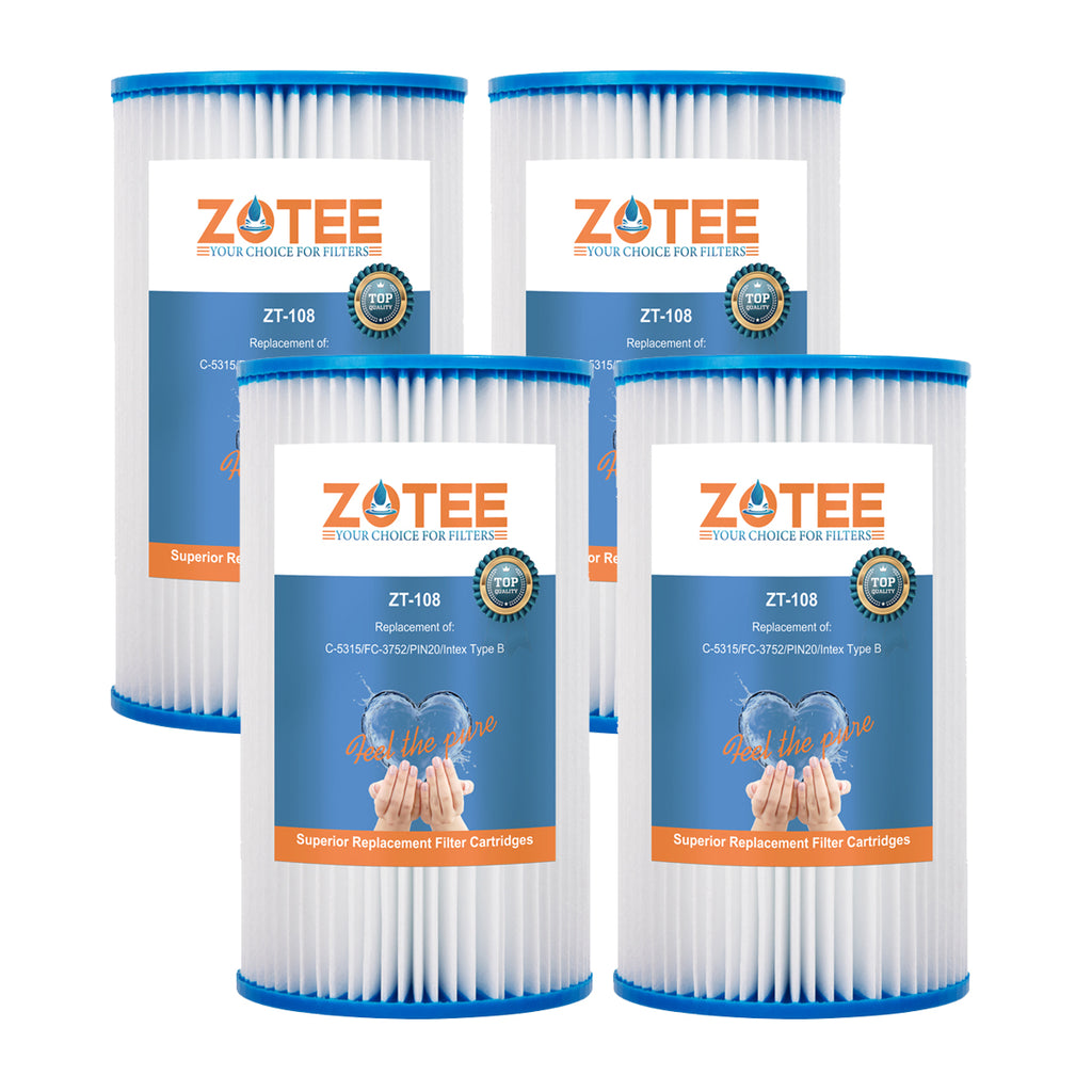 ZOTEE 15 sq.ft. Intex "B" Filter Pool Replacement Filter Cartridge 4 Pack