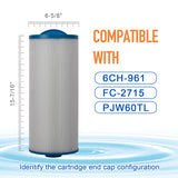 ZOTEE 60 sq.ft. Jacuzzi Premium Spa Replacement Filter Cartridge 2 Pack