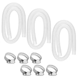 Zotee 1.25" x 59" Pool Hoses for Above Ground Pools 3 Pack with 6 Hose Clamps
