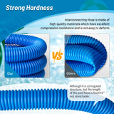 Zotee Pool Pump Replacement Hose, 1.25 x 41 Inch for compatible with Intex Filter Pump 607, 637 and 32mm Above Ground Pools include 6 Hose Clamps, Replace for compatible with Intex Hose