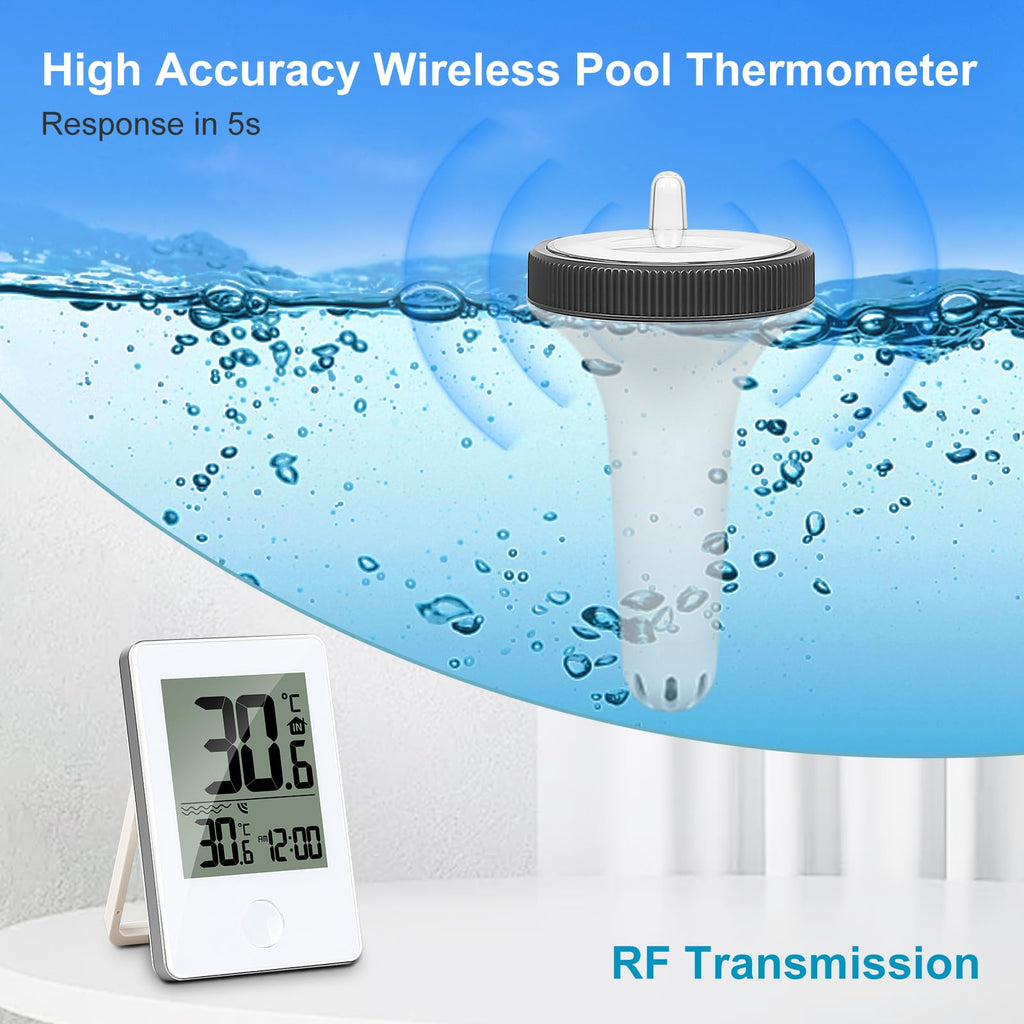 Floating Wireless Digital Pool Thermometer IP67 Waterproof for Swimming Pools,Bathtubs