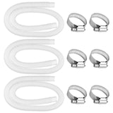 Zotee 1.25" x 59" Pool Hoses for Above Ground Pools 3 Pack with 6 Hose Clamps
