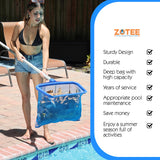 Zotee Heavy Duty Leaf Rake Cleaning Tool, Fine Mesh Net Bag Catcher Pool Skimmer Net