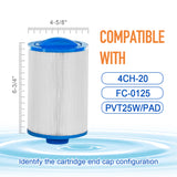 ZOTEE 20 sq.ft. Top Load Spa Replacement Filter Cartridge 2 Pack