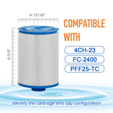 ZOTEE 25 sq.ft. Freeflow Spas CLX Spa Replacement Filter Cartridge 2 Pack