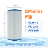 ZOTEE 45 sq.ft. Freeflow Spas Legend Spa Replacement Filter Cartridge 2 Pack