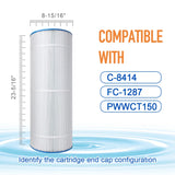 ZOTEE 150 sq.ft. Waterway Cleanwater II 150, Waterway Pro Clean 150, Jandy CS 150 Pool Replacement Filter Cartridge