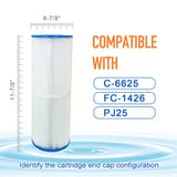 ZOTEE 25 sq.ft. Jacuzzi CF-25 Spa Replacement Filter Cartridge 2Pack