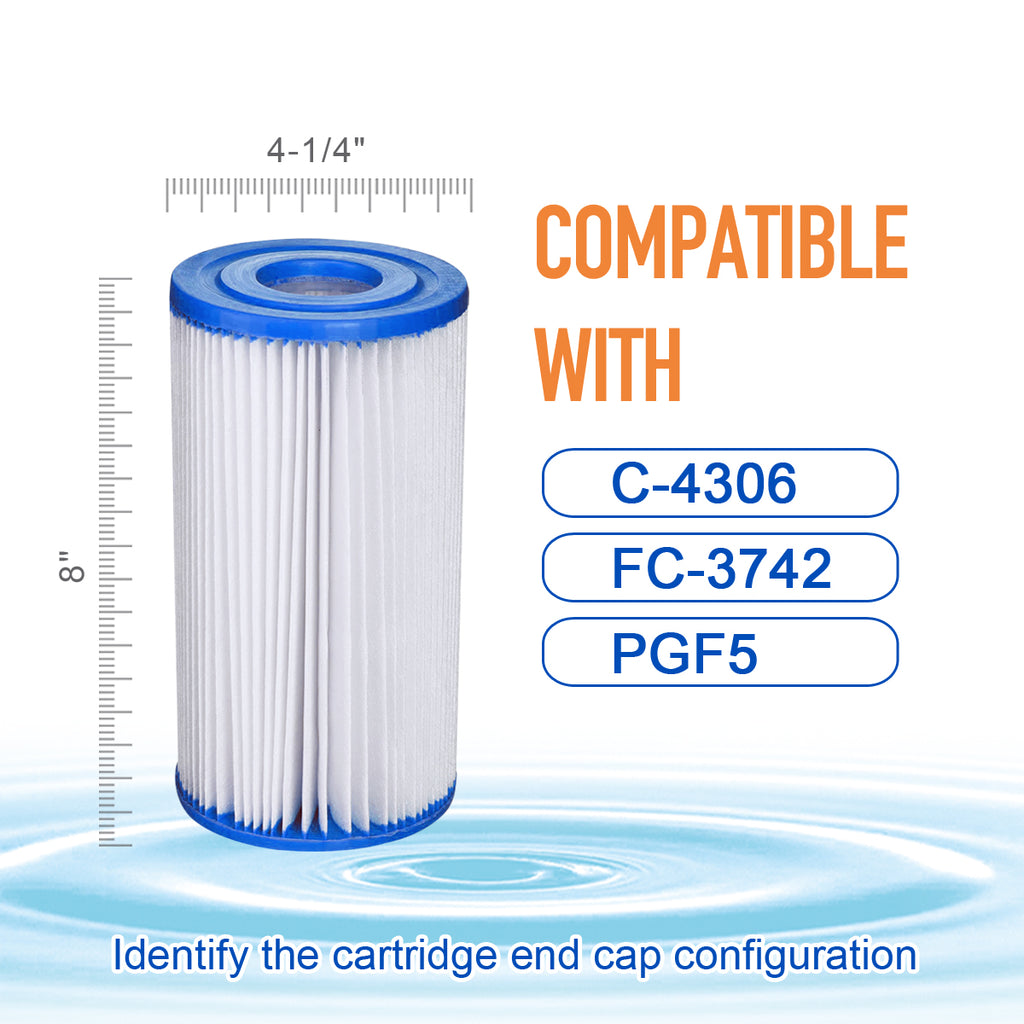 ZOTEE 5 sq.ft. General Foam Plastics Pool Replacement Filter Cartridge 2 Pack
