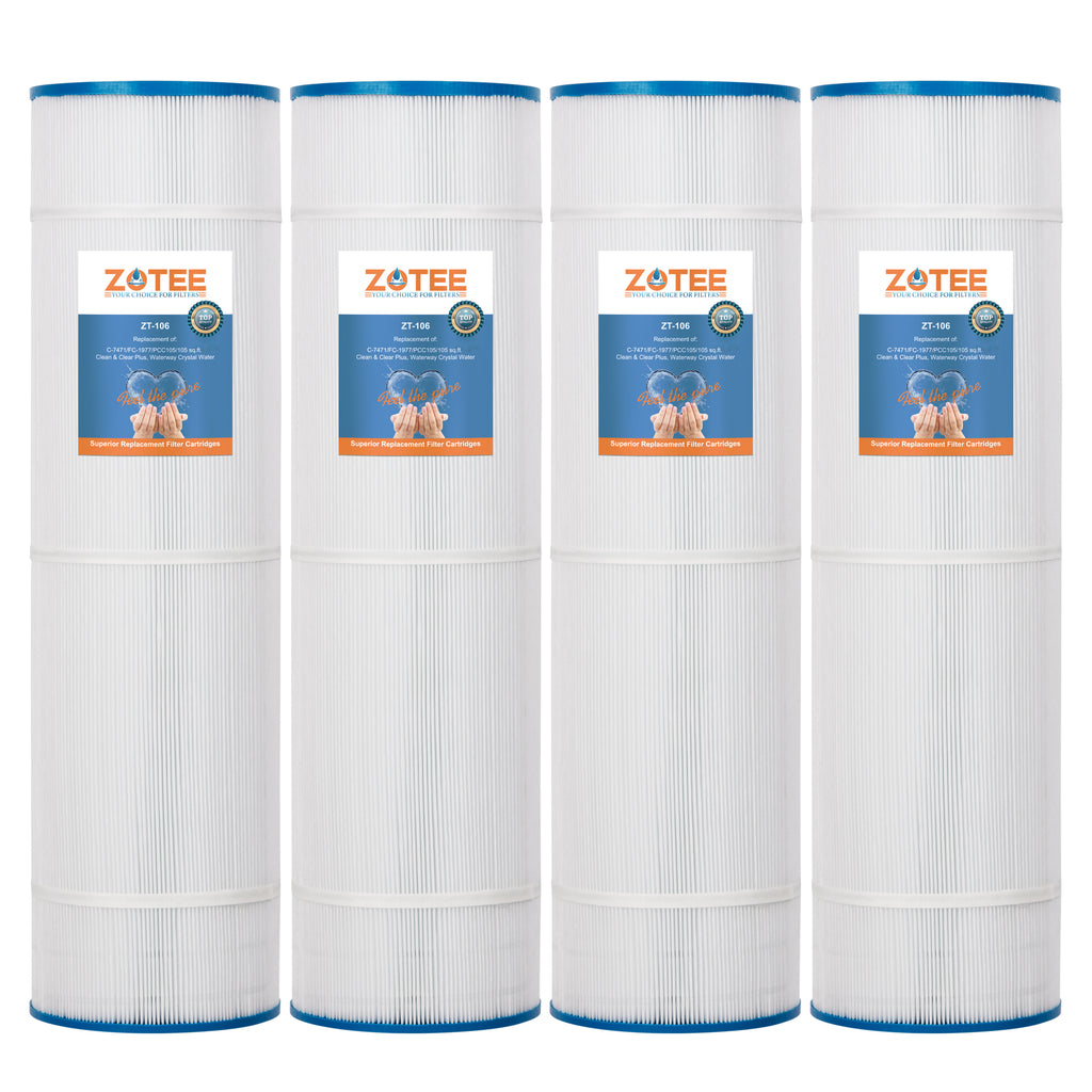 ZOTEE 105 sq.ft. Clean & Clear Plus, Waterway Pool Replacement Filter Cartridge 4 Pack